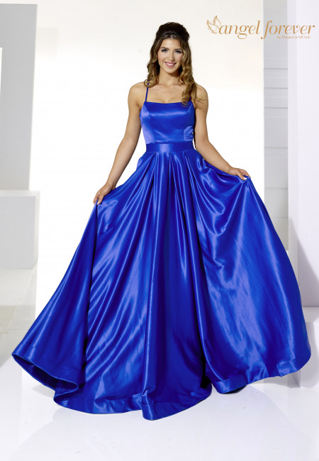 Angel Forever royal blue satin ballgown
